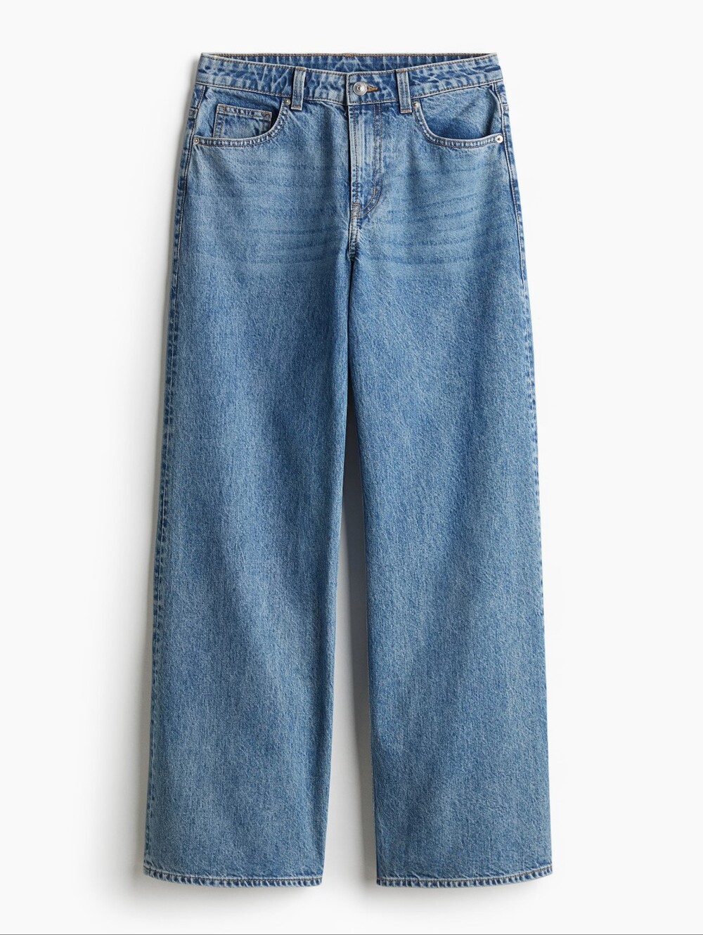 H&M Blue Wash High Waisted Wide Leg Jeans Size 6